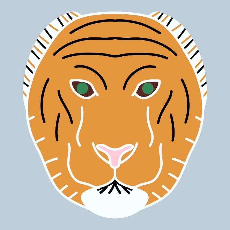 Oranger minimalistischer Tiger