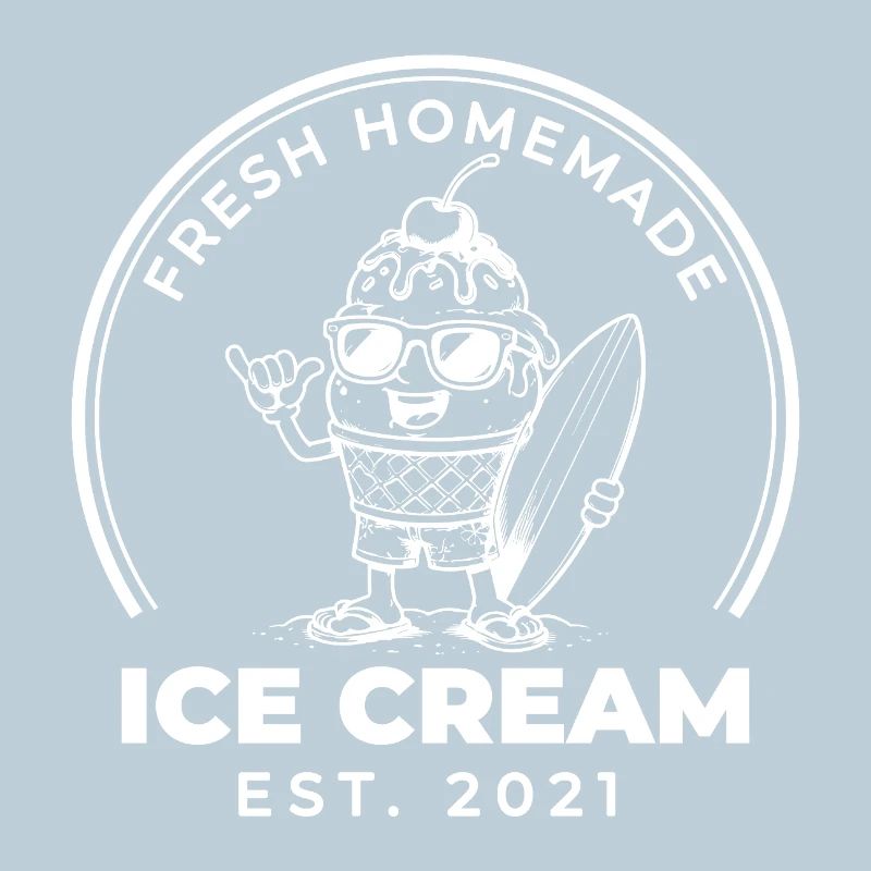 Fresh Homemade Eiscreme Surfer Style