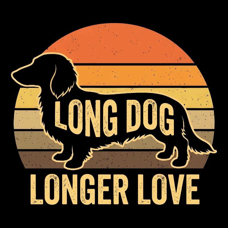 Silhouette rétro teckel - Long Dog Love