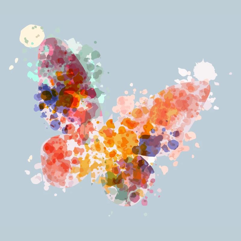 Aquarelle papillon en Color Splash