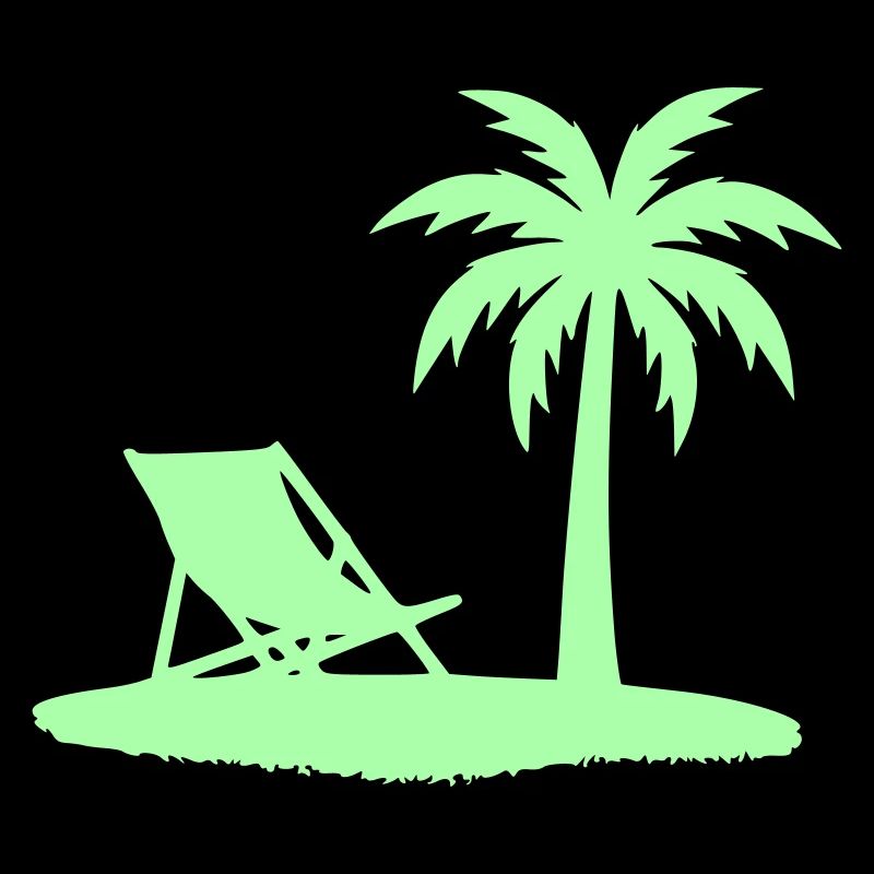 Vector de plage de chaises longues en palmier
