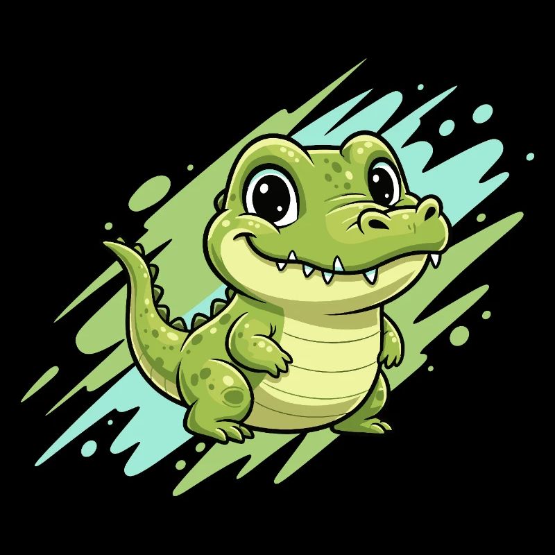 Dessin animé joyeux au crocodile