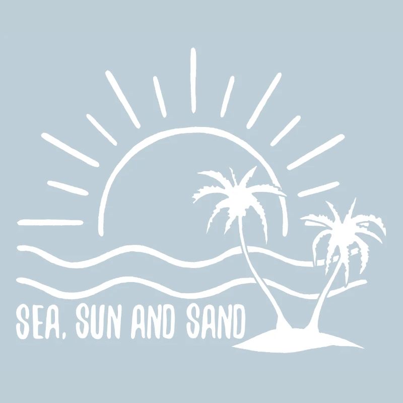 Mer, soleil et sable (blanc)