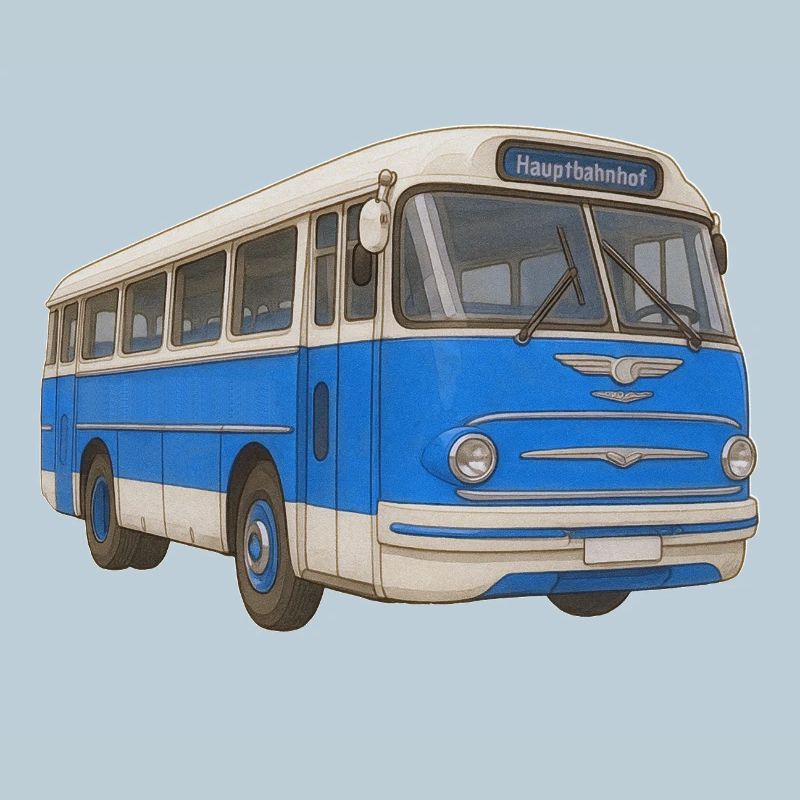 Vieux bus bleu