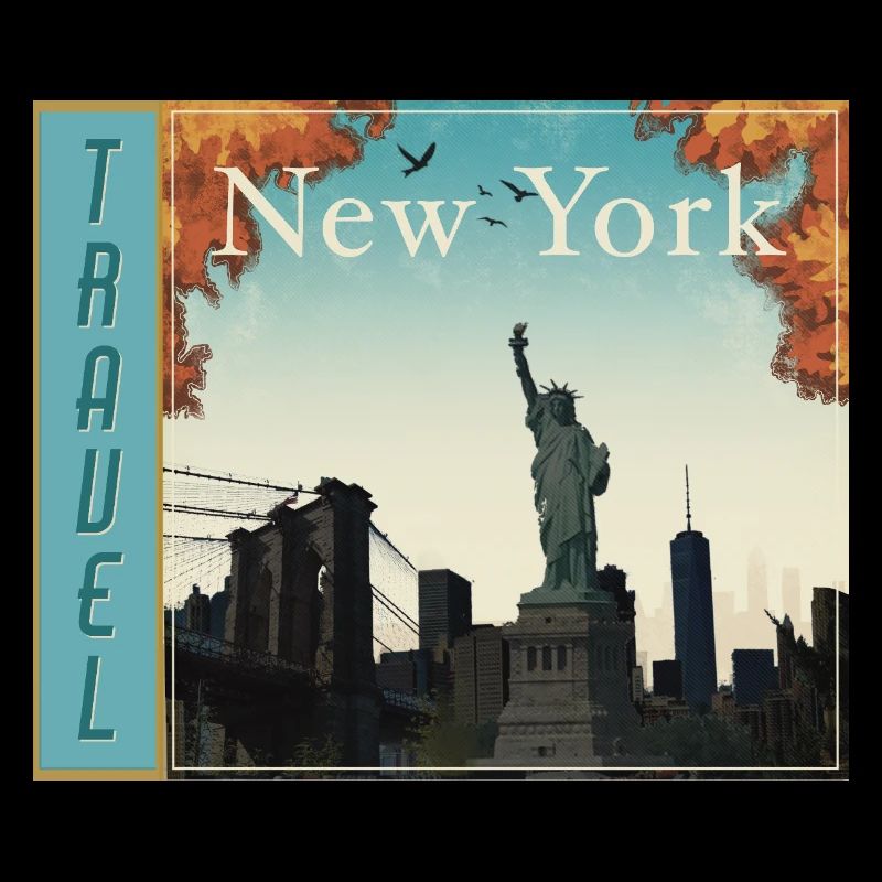Affiche rétro de voyage à New York