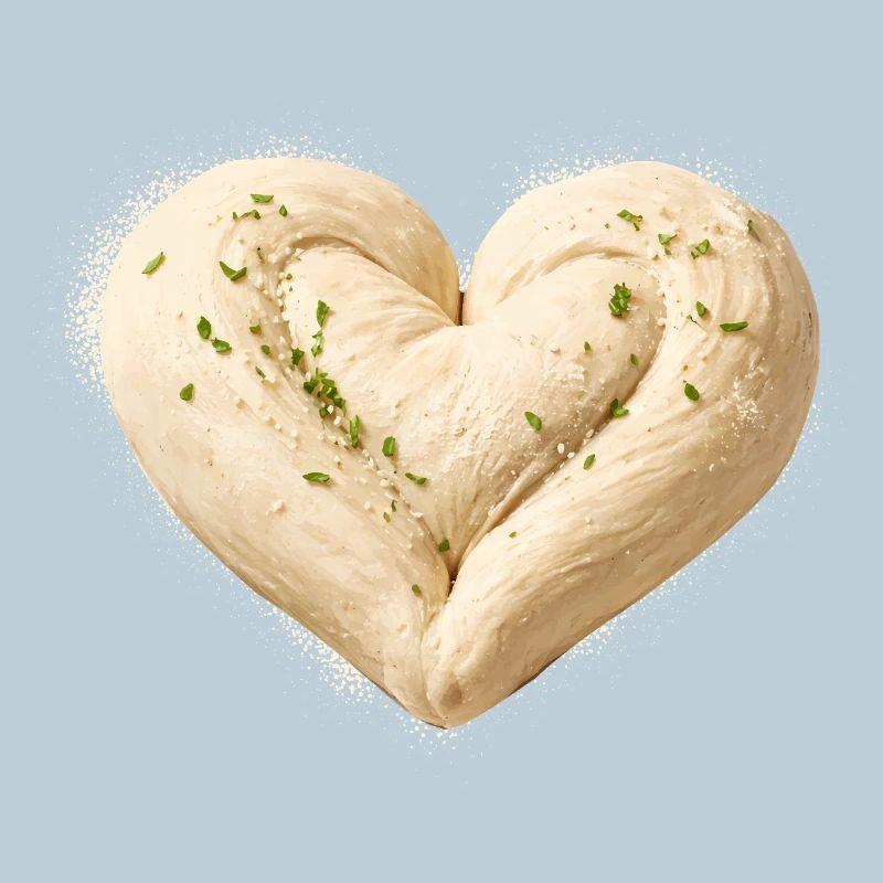 Herz aus Brotteig Backen Sauerteig Design