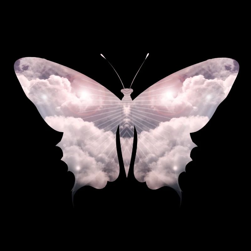 Un papillon céleste de nuages délicats