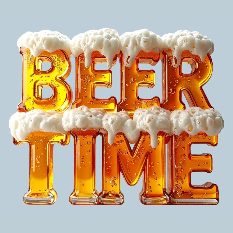 Beer Time - Lettres en verre à bière 3D avec mousse