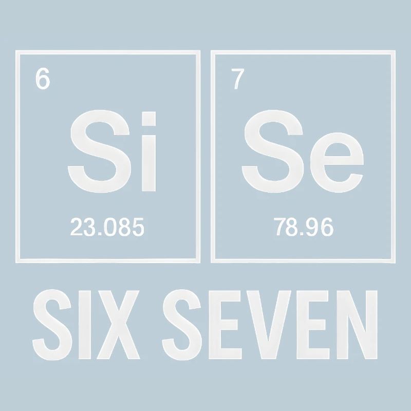 Six Seven 67 Éléments d’humour de mème Chimie