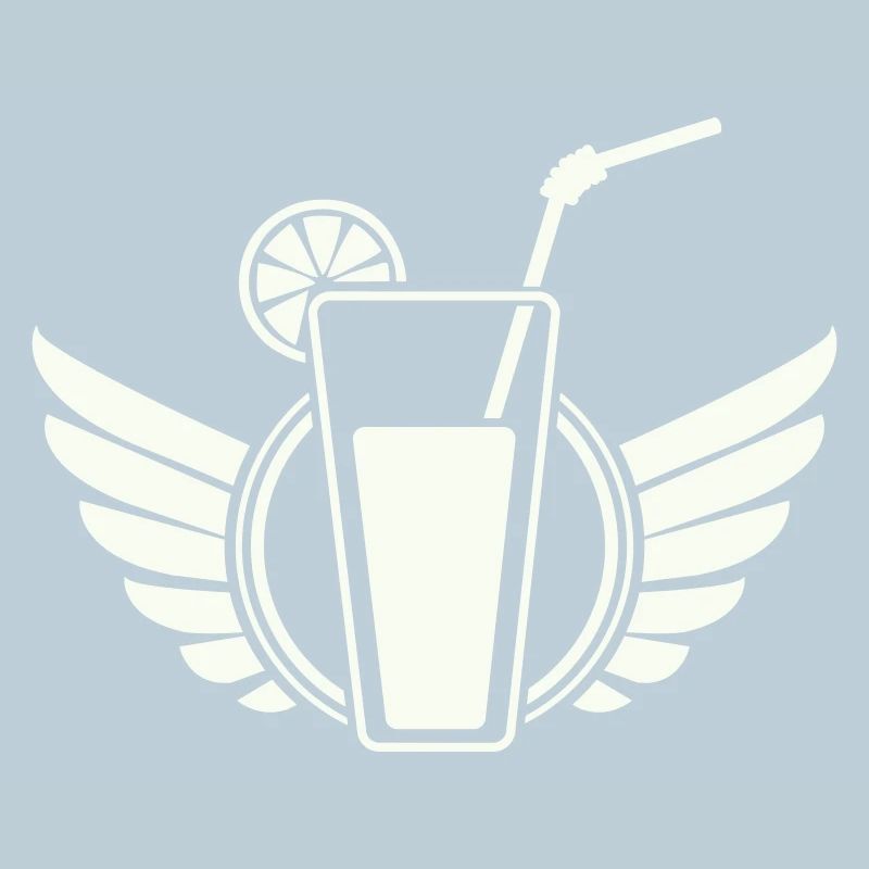 Wing cocktail with lemon slice
