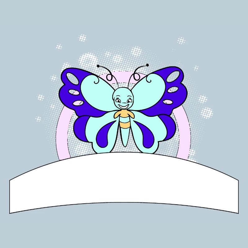 Papillon coloré avec champ d’écriture