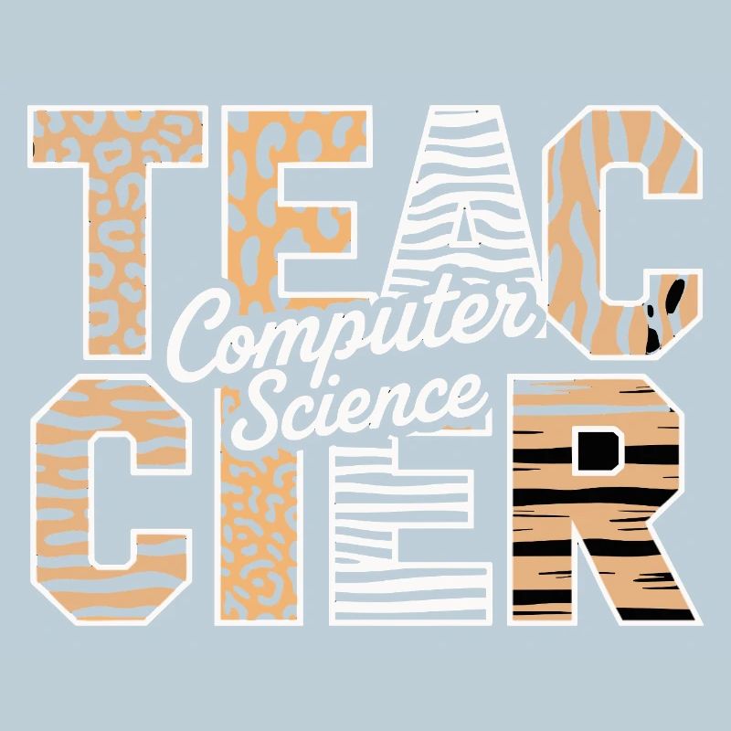 Computer Science Teacher Animal Pattern Style