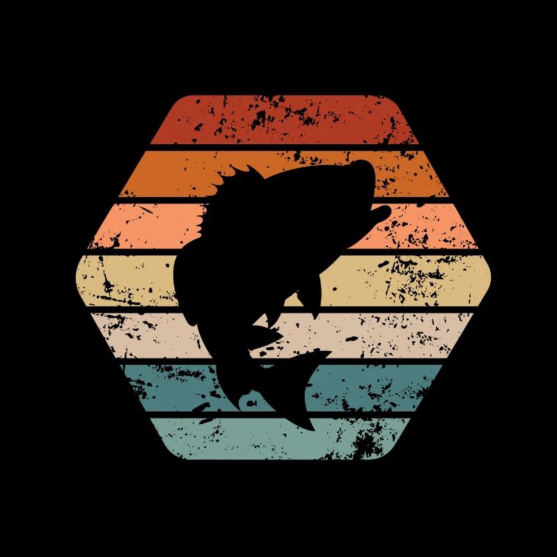 Fish Retro Silhouette - Angler