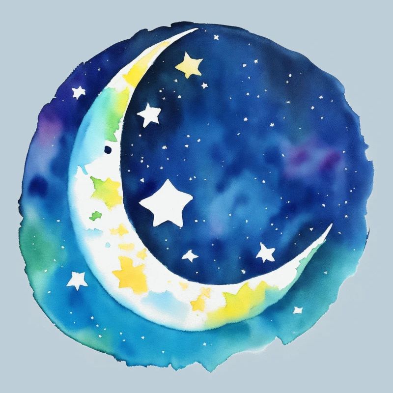 Mond und Sterne