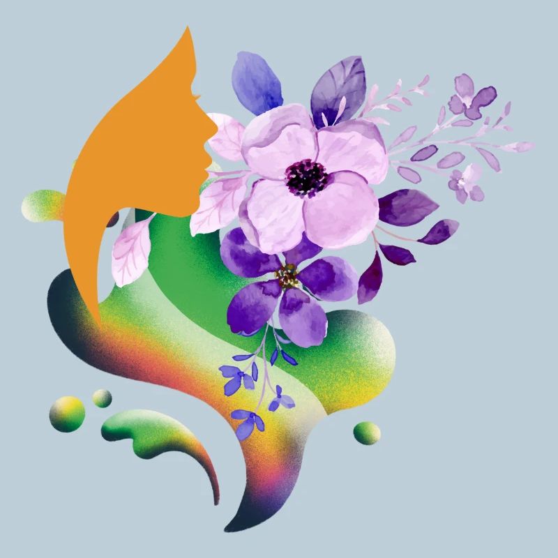 Blumenregenbogen-Silhouette