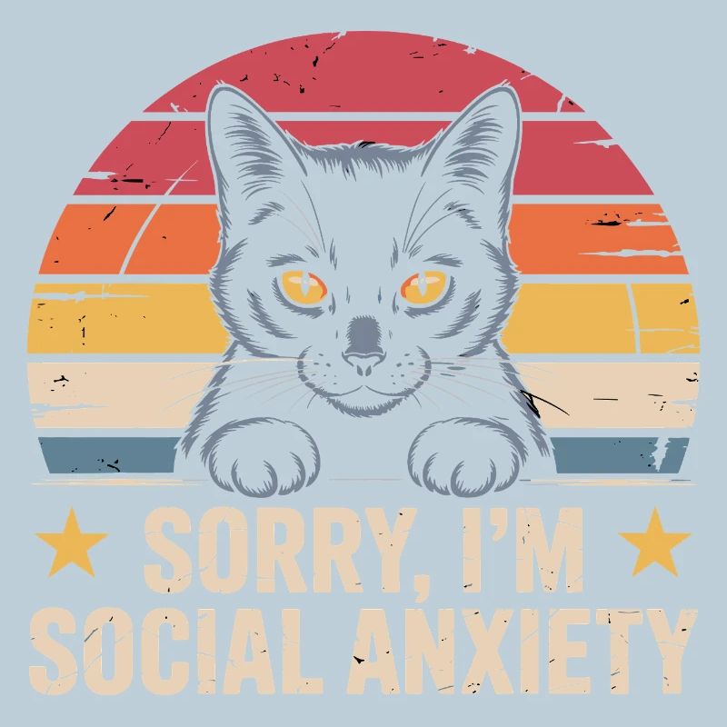 Retro-Katze schwarze Katze soziale Angst