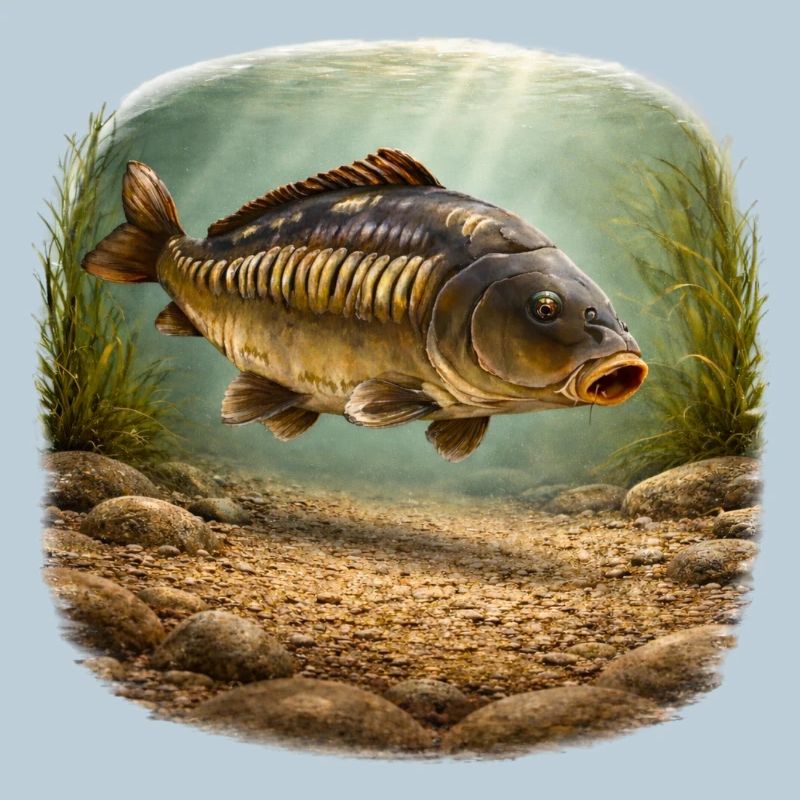 Conception de la pêche sous-marine de la carpe miroir
