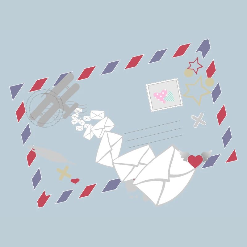 Airmail Rahmen mit Briefen & Postflugzeug Symbol