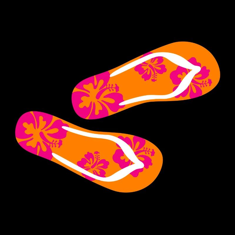 Badelatschen Hibiskus Flip Flops Sommer Urlaub Fun