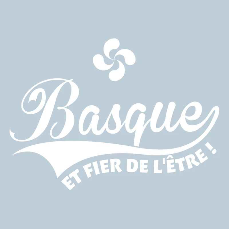 Basque et fier de l'être avec croix Basque Lauburu