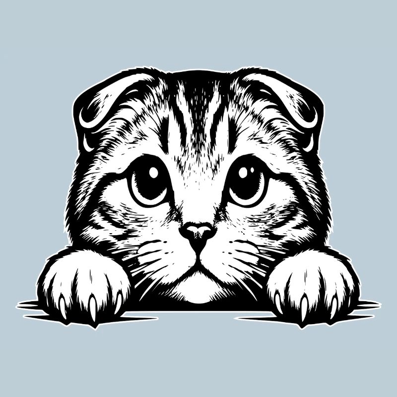 Scottish Fold-eared Cat with Paws