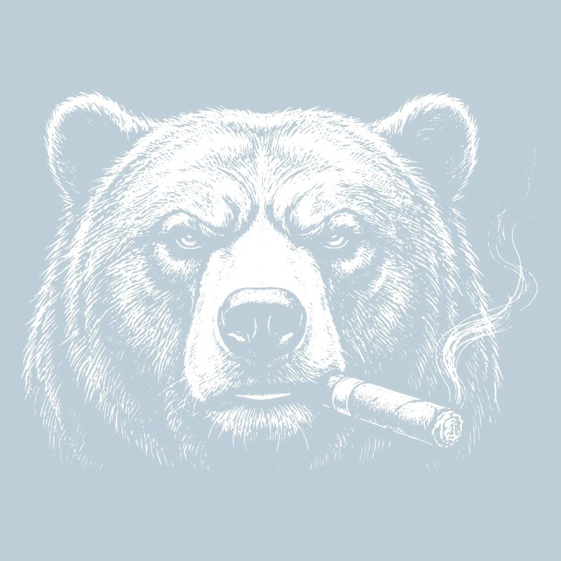 Bear Cigar Portrait in Bold Ink