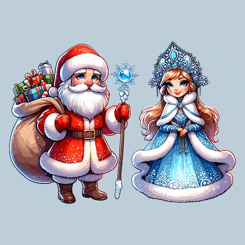 Ded Moroz Snegurotschka russischer Weihnachtsmann