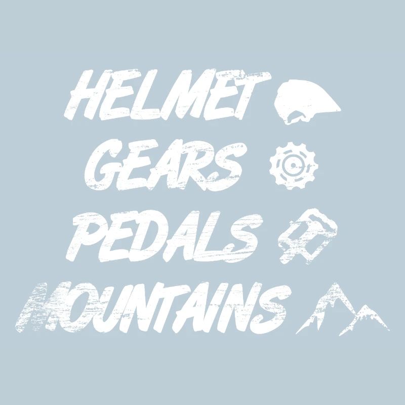 Helmet Gears Pedals Mountains