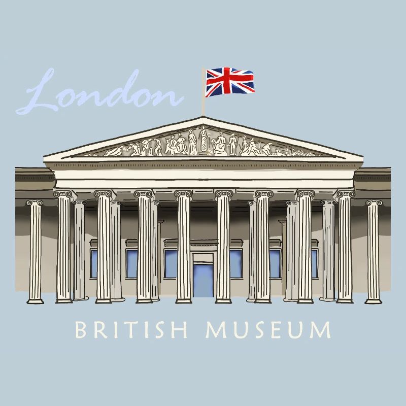 British Museum de Londres, dessiné à la main