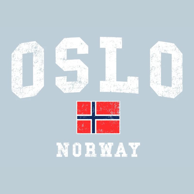 Drapeau d’Oslo Norvège Vintage