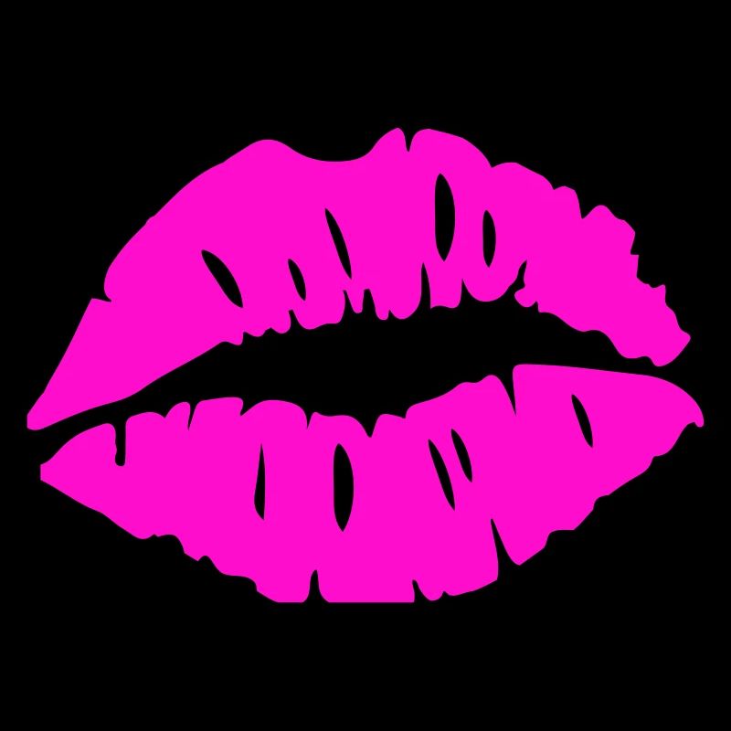 Graphique rose néon avec bouche embrassante