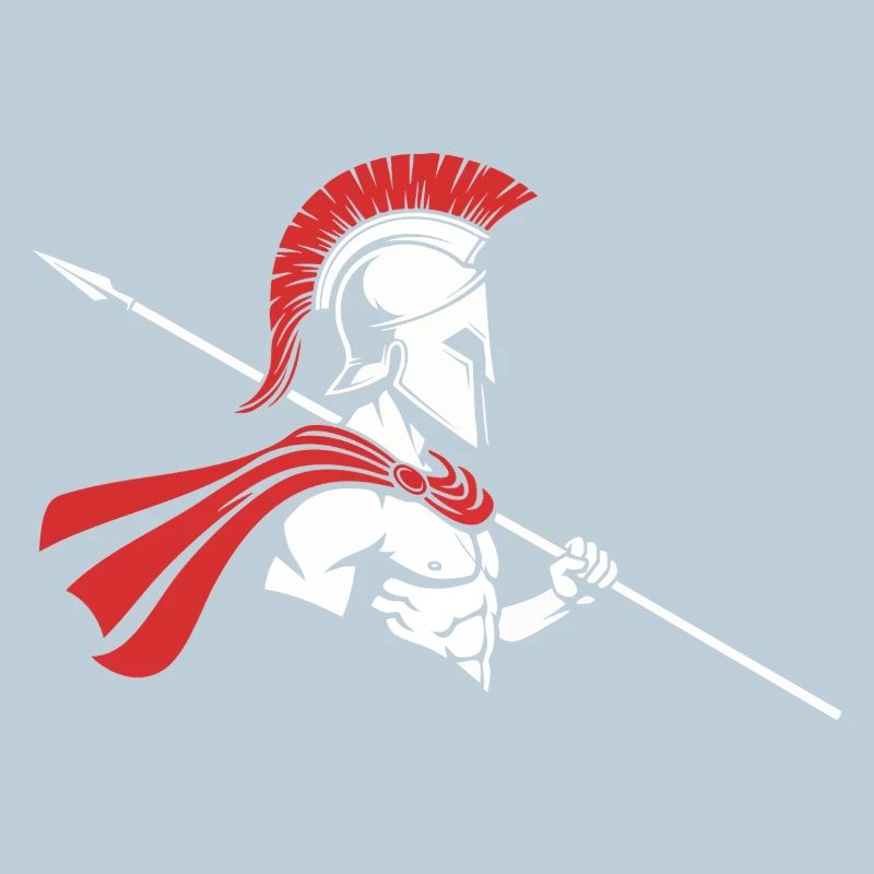 Spartan Profile Spear Logo Mascot Warrior
