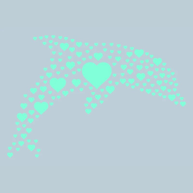 Motif de cœur de dauphin