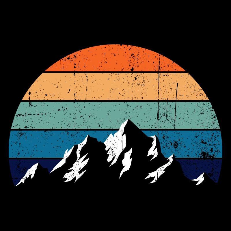Retro Mountain Sunset Gradient