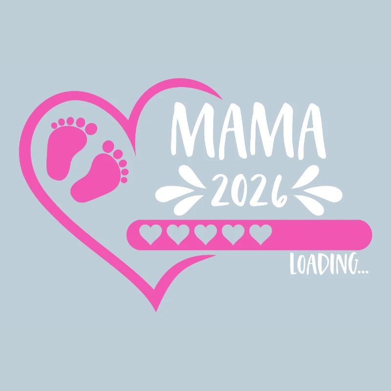 Mama 2026 loading Herz Version Mädchen pink rosa