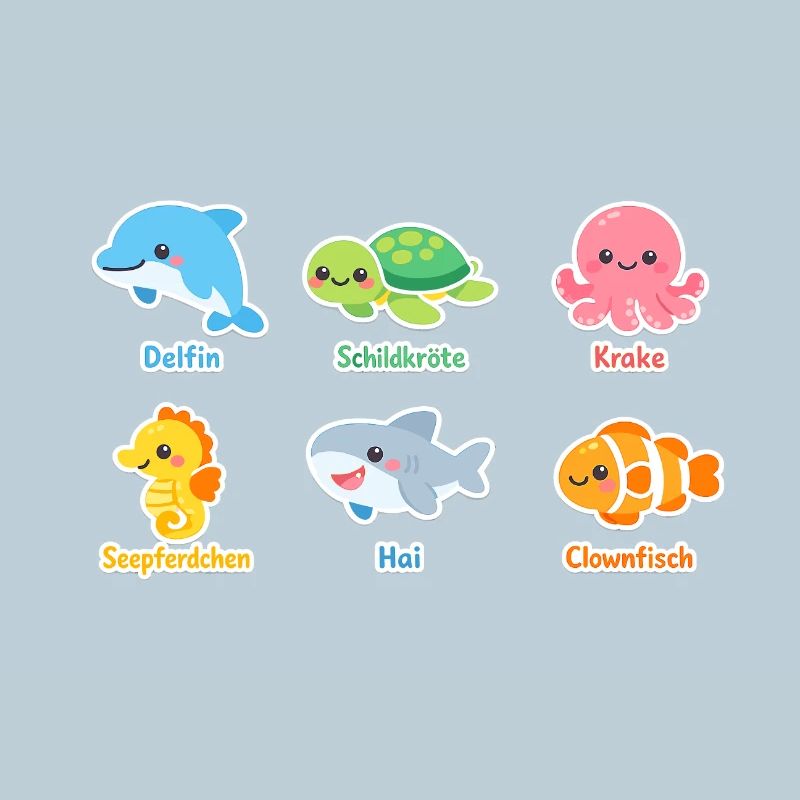 Cuddly Sea Creatures Sticker