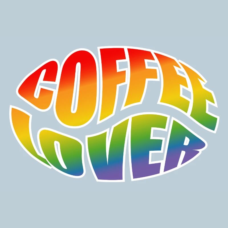 Kaffeebohne coffee lover rainbow black shirt