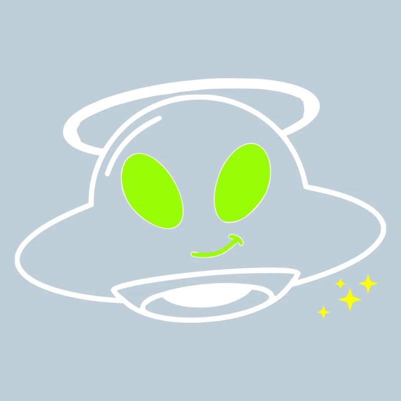Cute Alien UFO Pilot Kawaii Vector