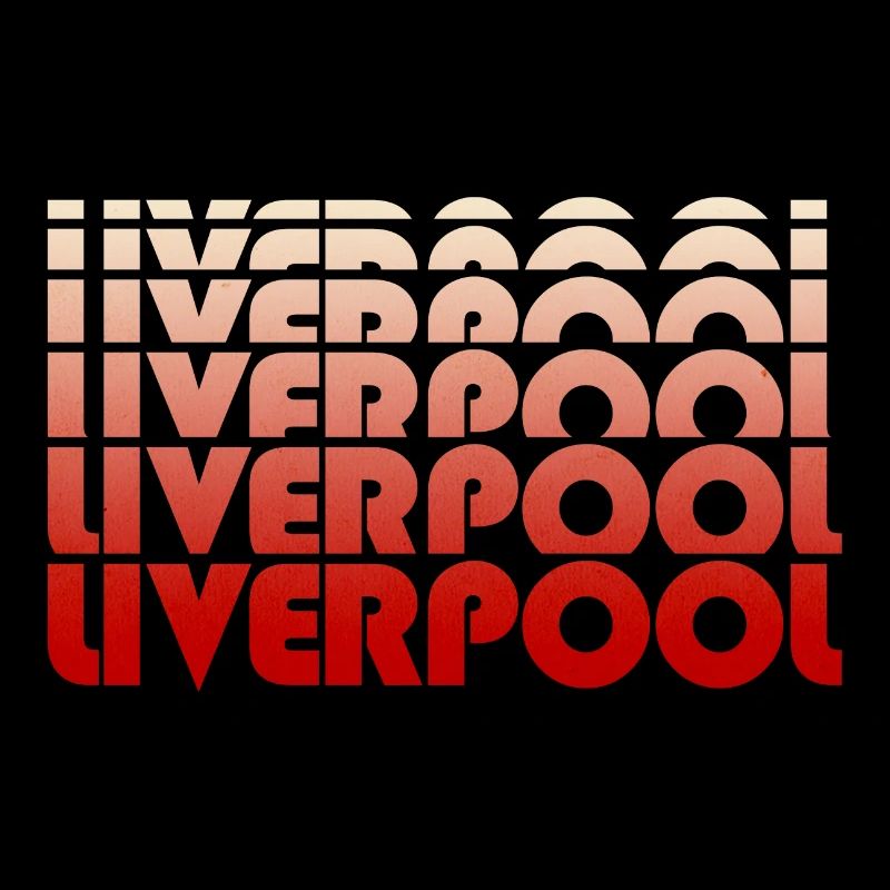 Verticale des lettres en dégradé de Liverpool