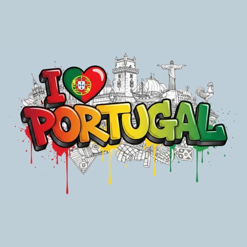Drapeau portugais Monuments Graffiti Art
