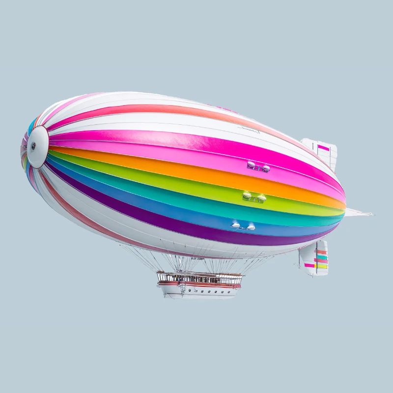Imprimé Zeppelin arc-en-ciel