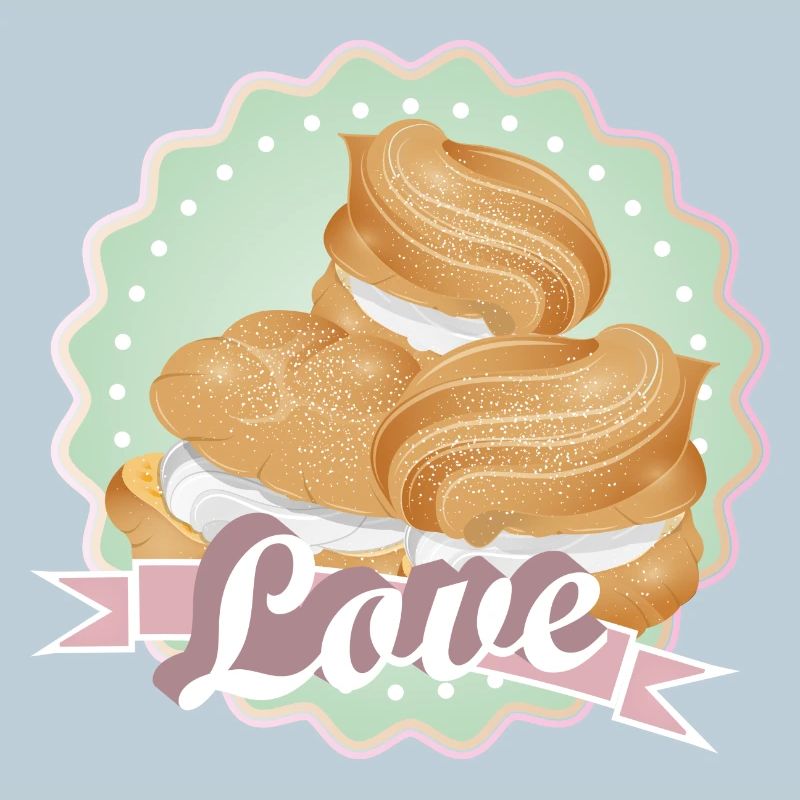 Illustration de trois choux à la crème fourrés