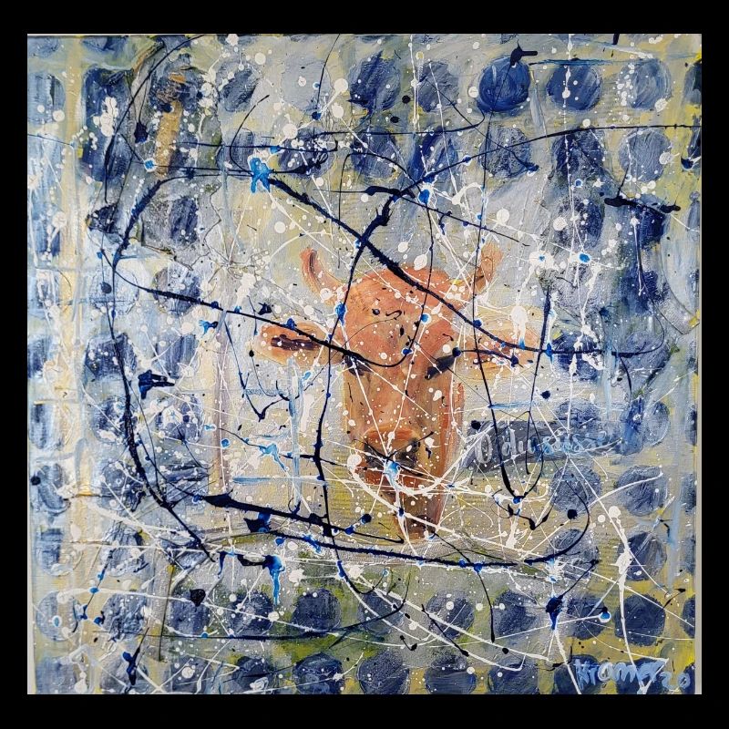 Abstract Animal Portrait with Cow