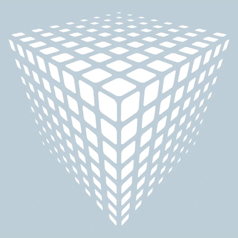 Illusion du Cube en Grille Monochrome