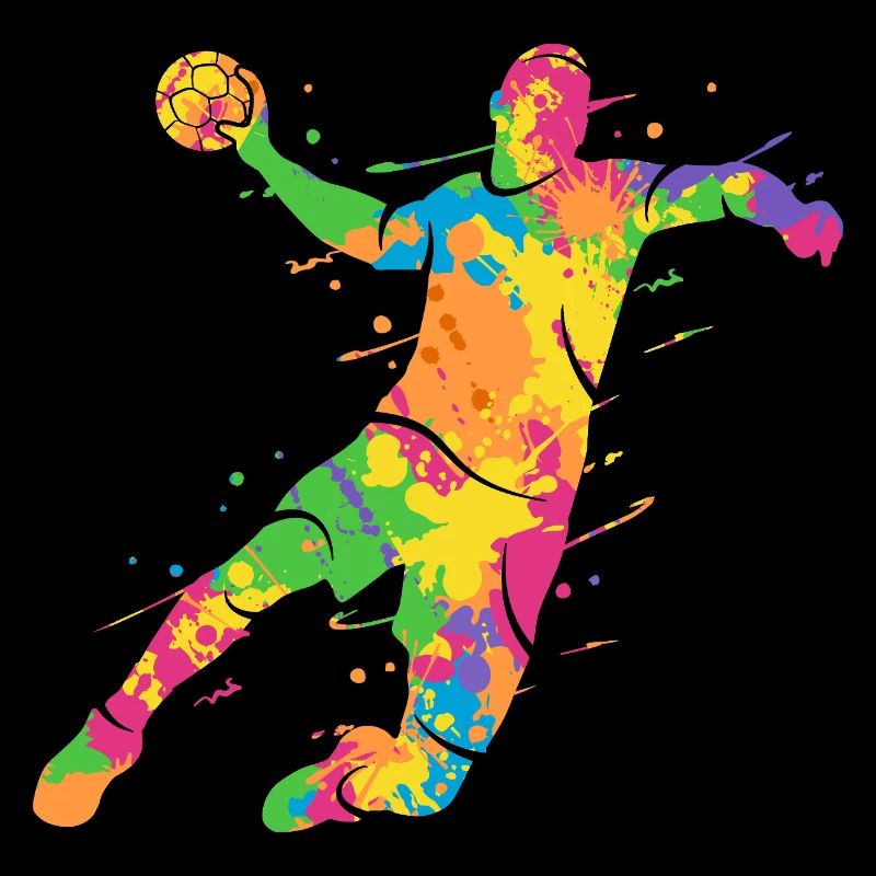 Joueur coloré de handball
