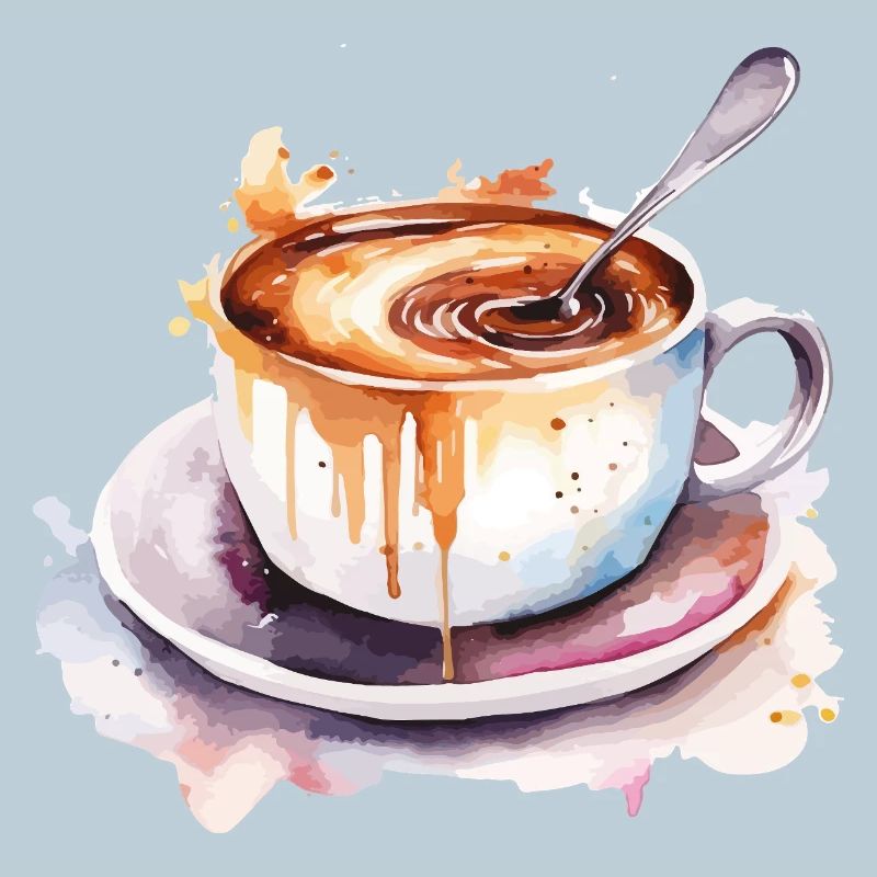 Kaffee Aquarell Tasse Splash