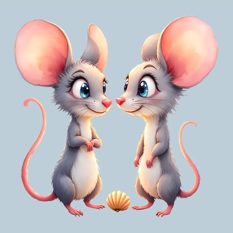 Petites souris face à face