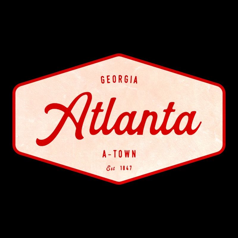 T-shirt Vintage Emblem Atlanta Script
