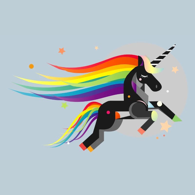 Schwarzes Einhorn – Mystisch und farbenfroh