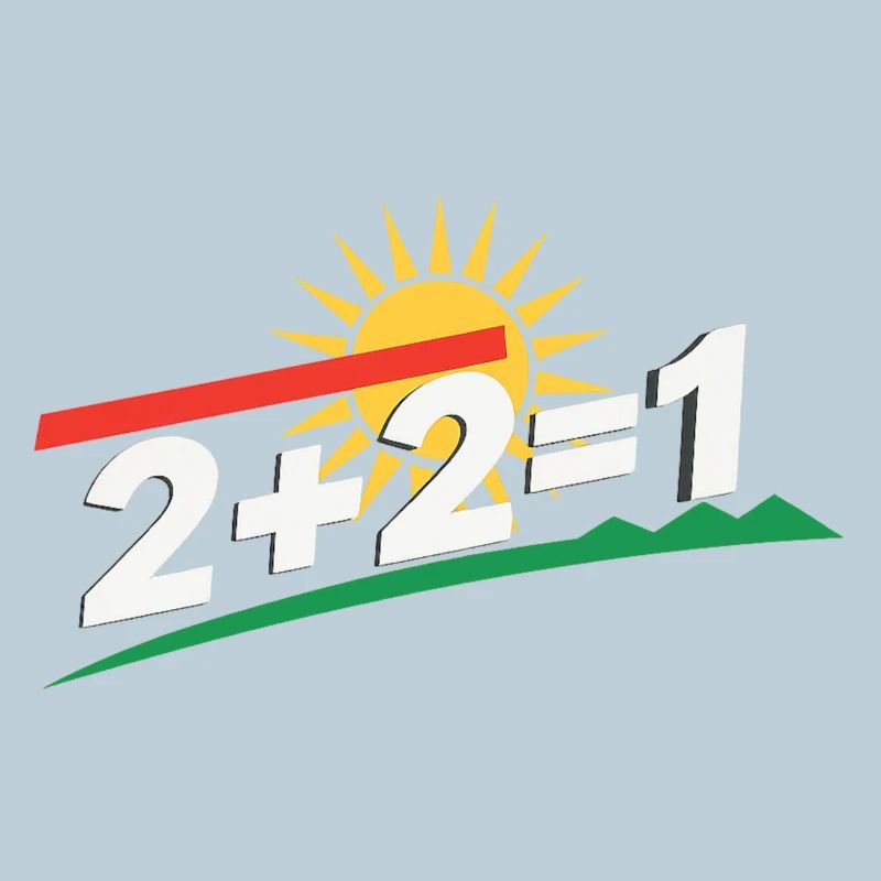 Sonnenlogo 2+2=1 Statement, kurdistan